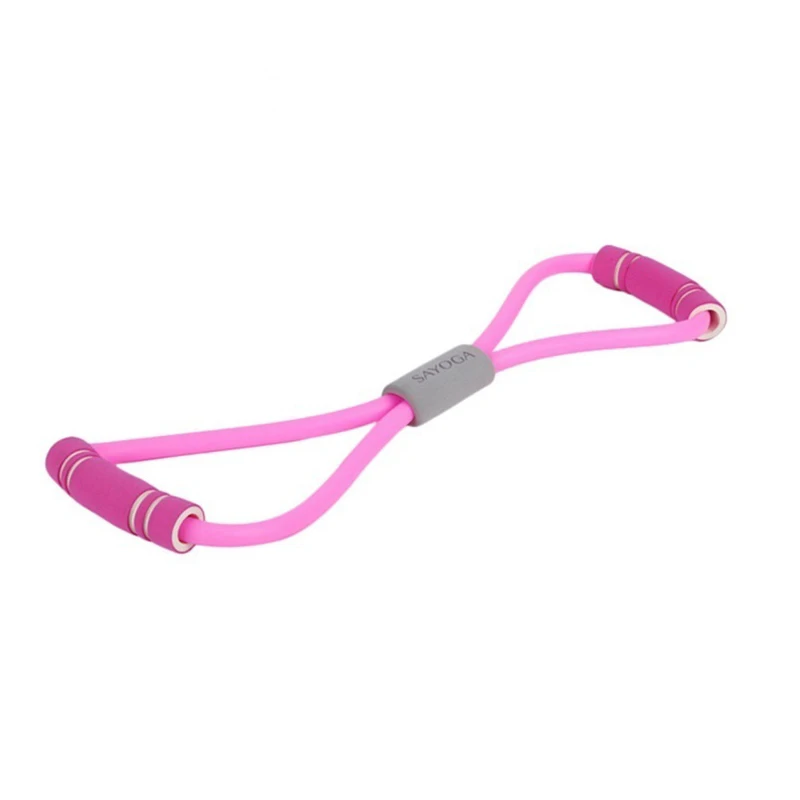 Хит, эластичная резинка для йоги, фитнеса, 8 слов, грудной канат-эспандер, для тренировки мышц, фитнеса, резиновые эластичные ленты для спортивных упражнений - Цвет: Розовый
