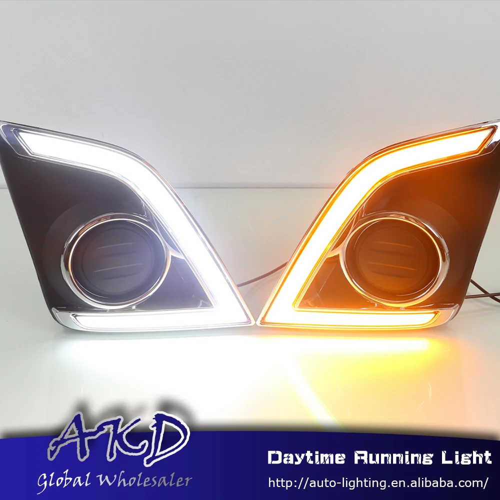 

AKD tuning cars DRL For ISUZU D-MAX 2016-2017 Daytime Running lights LED Fog Light Stripe Parking Signal Turning 6000K Auto