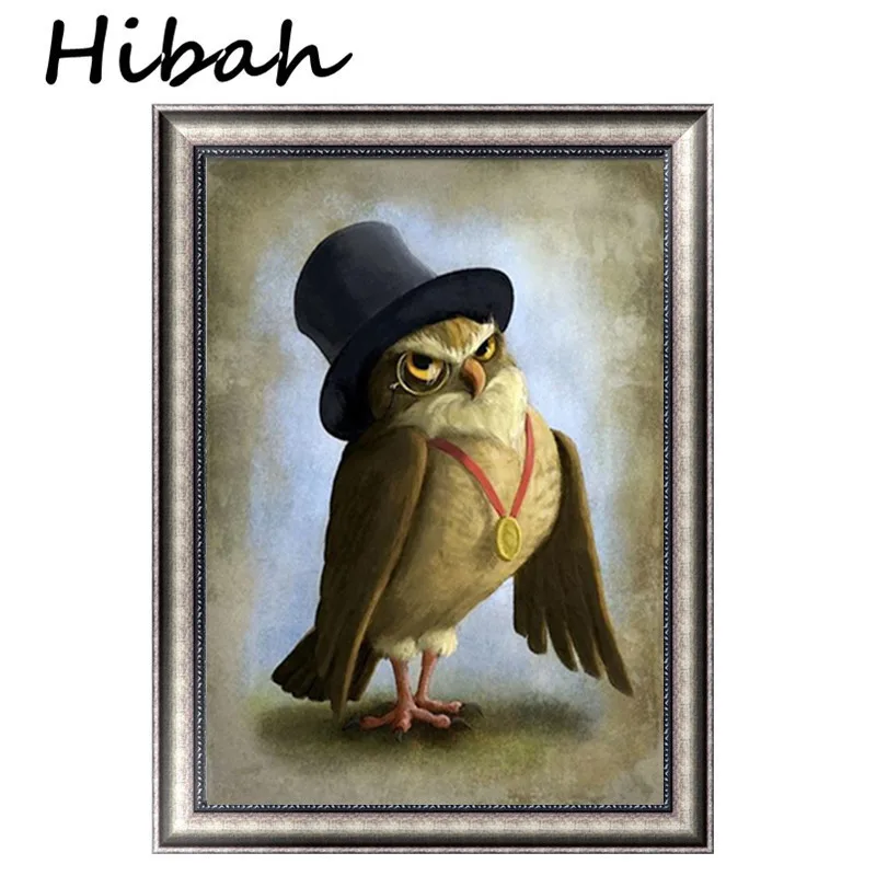 

New 5D diy Diamond Cross Stitch Animal Mr. Owl Diamond Mosaic Diamond Painting Round Diamond Embroidery