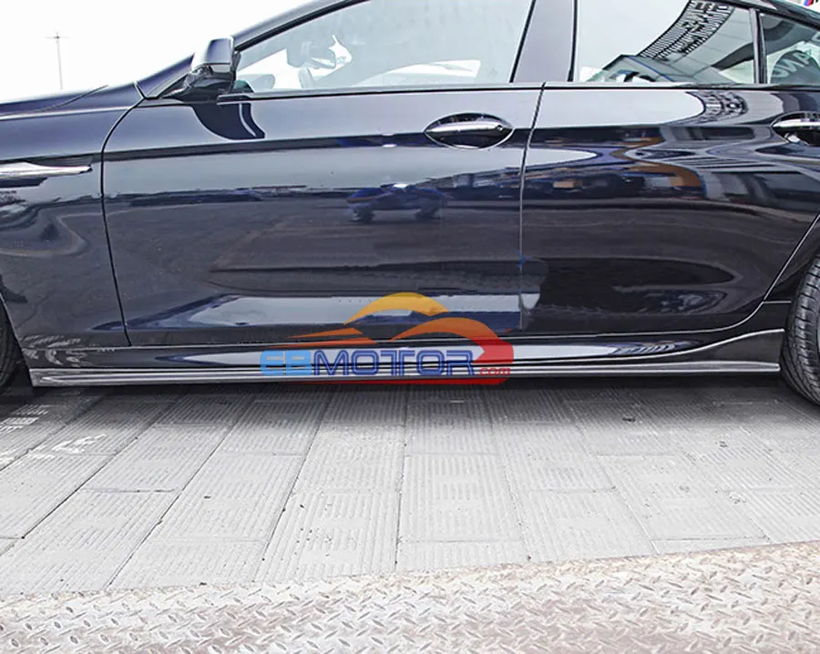 3D Style Real Carbon Fiber Side Skirts 2 Pcs For BMW F06 640i   650i M6 Grand Coupe M-Sport package 2013UP