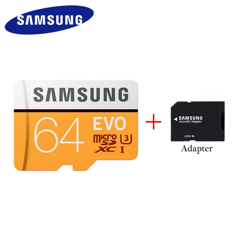 MicroSD карта SAMSUNG EVO 32 Гб 64 Гб 128 Гб класс 10 карта памяти microSDXC UHS-I TF флэш-карта 4K HD с адаптером - Емкость: 64GB-AP