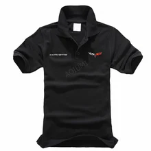 Летняя рубашка поло с буквенным принтом и стоячим воротником Chevrolet Corvette, мужские повседневные рубашки с коротким рукавом, мужские рубашки поло, мужские рубашки поло