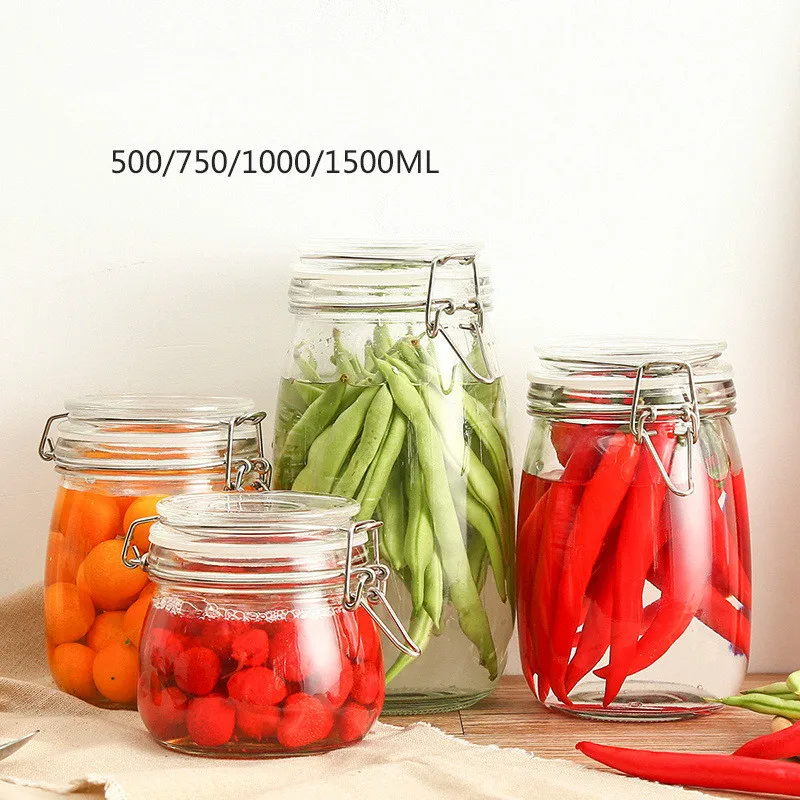 

1pcs sealed waterproof glass jar honey storage bottle sugar jar spice seasoning jar kitchen storage