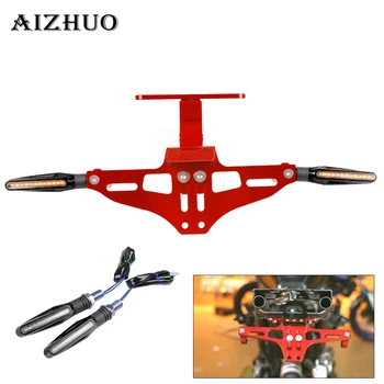 

Universal CNC Motorcycle License Plate Bracket Holder With LED Light FOR DUCATI 1098 696 DIAVEL MULTISTRADA 1200