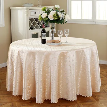 

SunnyRain 1-Piece Round Banquet Table Cloth Wedding Table Cloths Round Party Tablecloth 300cm