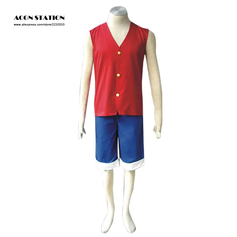 

One Piece Luffy Cosplay Costume Halloween Monkey D Luffy Cosplay Red Green