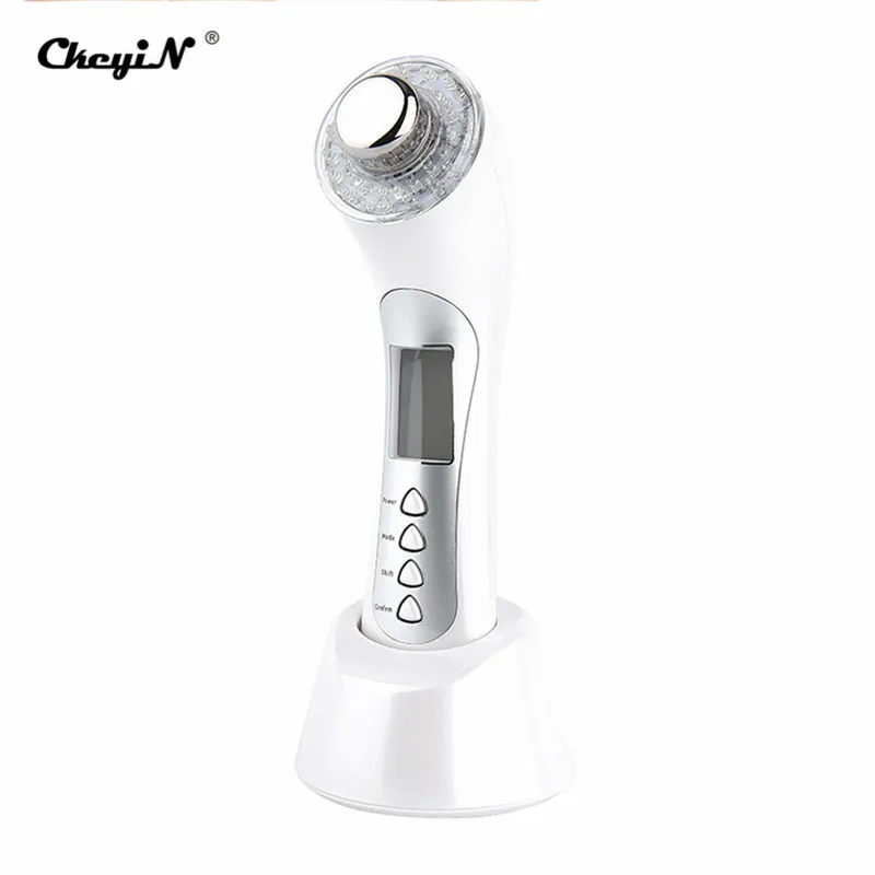 Aparato de belleza terapia de fotones LED Ion ultrasónico limpieza masajeador Facial limpiador de piel rejuvenecimiento de cara cepillo de limpieza Device45 Aparato de belleza terapia de fotones LED Ion ultrasónico limpieza masajeador Facial limpiador de piel rejuvenecimiento de cara cepillo de limpieza Device45