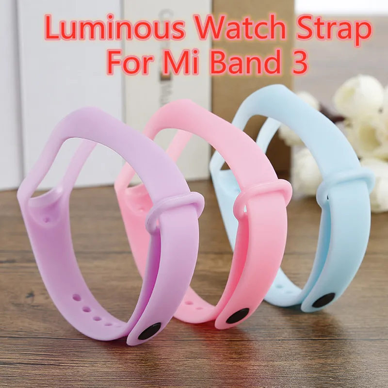 

2019 New Luminous Watch Replacement for Xiaomi Mi Band 4 3 Watch TPU Wrist Strap WatchBand For MiBand 3 4 Smart Accessories