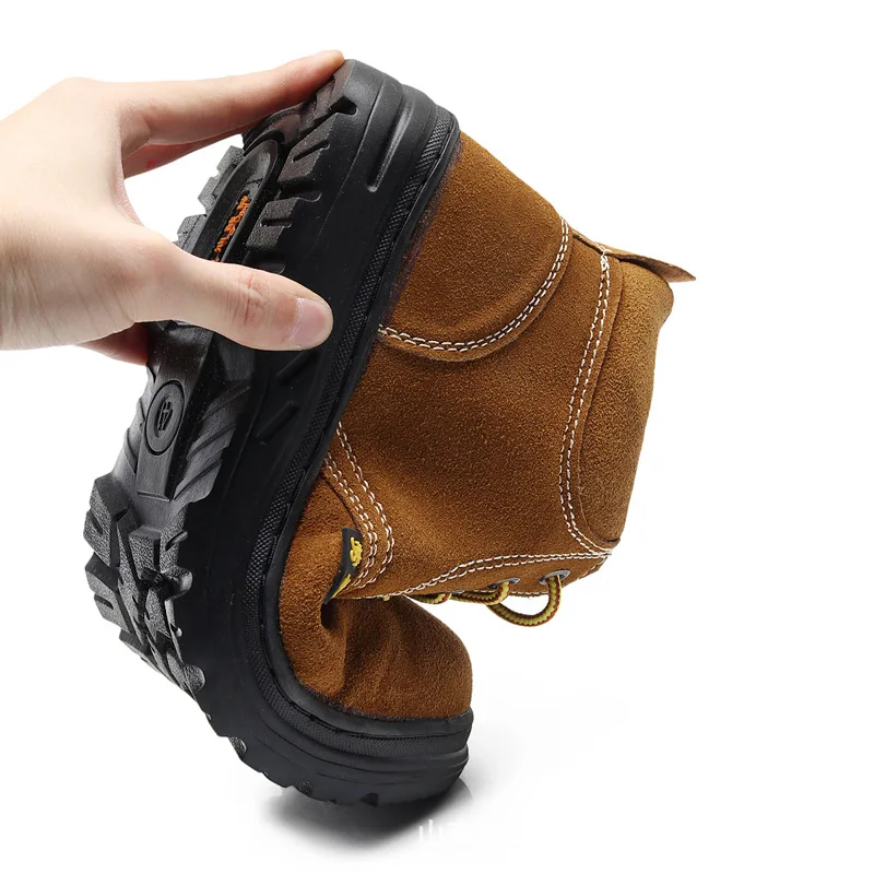 Мужская повседневная обувь с защитой от проколов, Рабочая обувь для мужчин, винтажная сетчатая дышащая обувь со стальным носком, CS-54