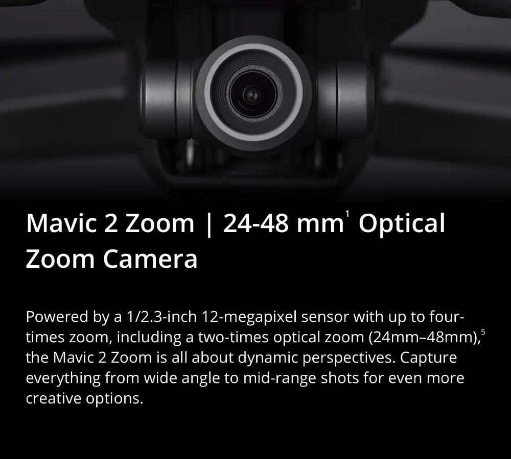 DJI Mavic 2 Zoom Drone 1/2. " CMOS сенсор 4x без потерь зум FHD видео 48MP Супер Разрешение фото 2x оптический зум Долли зум