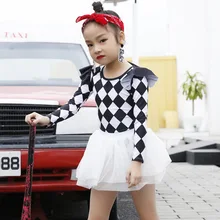 Купальник для девочек, купальные костюмы с длинными рукавами, клетчатые Детские купальники для девочек, детская Солнцезащитная пляжная одежда для девочек, спортивные костюмы для плаванья 1-10 лет