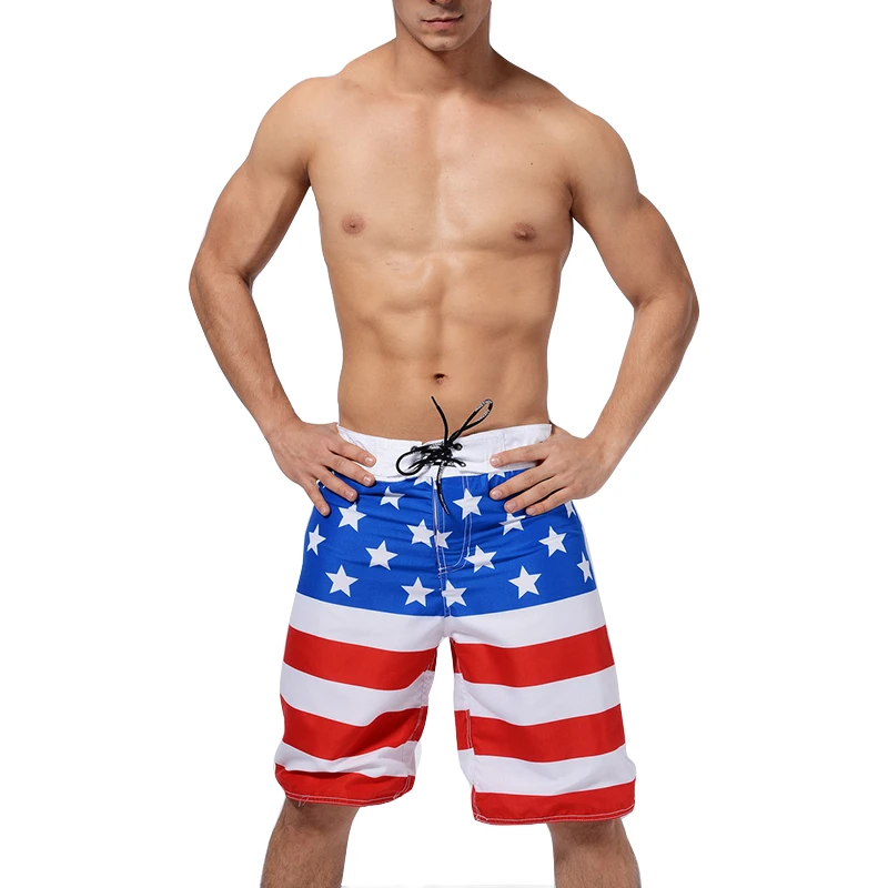 Mens Vintage Trump USA Flag Swim Trunks Swim Shorts Quick Dry Suits Summer Holiday Beach Volleyball Shorts 