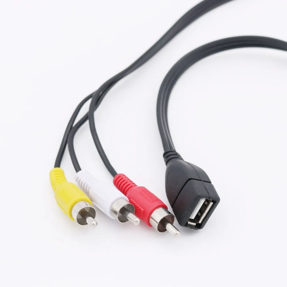 1 шт. USB 2,0 A Female to 3 RCA Male Line переходник lotus кабель USB to AV pc tv аудио-видео кабель телеприставка 5 футов