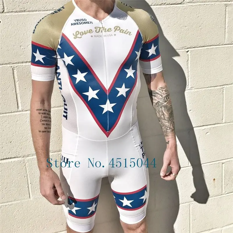 

2019 Men Triathlon Cycling Jersey Quick Dry Short Sleeve Cycling Skinsuit Bike Jersey Clothes For Swimming Running
