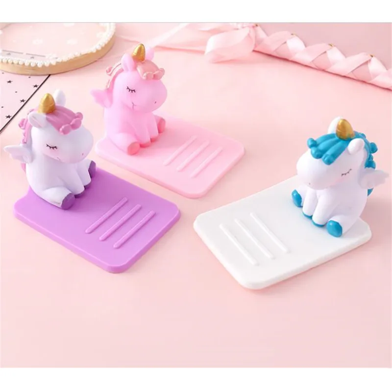 

UVR Cartoon Unicorn Phone Stand Bracket Base Mobile Phone Holder Support Desk Decor Anti-slip for iPhone Huawei Samsung