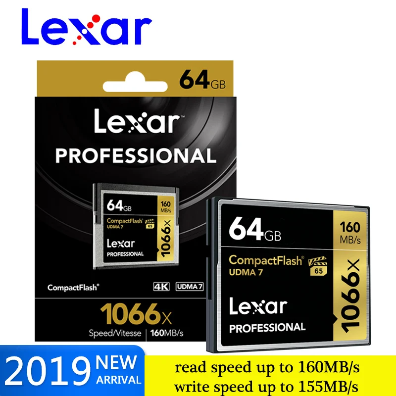 

Original Lexar UDMA7 Compact Flash Camera digital Memory Card 32GB 64GB 128GB Up to 160MB Read Speed for 4 K and Full HD Video