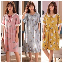 Летняя одежда для беременных, одежда для сна, в Корейском стиле, платье для беременных, для кормящих женщин одежда Пижама для кормления Беременность мама ночная рубашка Vestlido