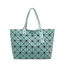 5*8 Gitter 2015 heißer Japan baobao Stil Frauen Handtasche Schultertasche Wildleder PVC Qualität Gitter Geometrische Totes Tasche Herbst Winter