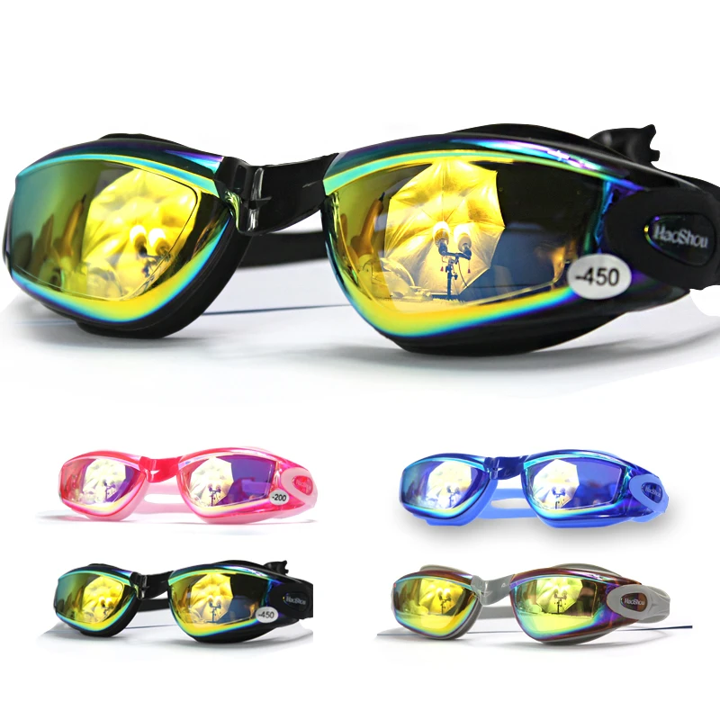 Женские очки для плавания, HD, анти-туман, мужские очки для плавания, профессиональные очки для плавания, для близорукости, для взрослых, большая оправа, очки для плавания