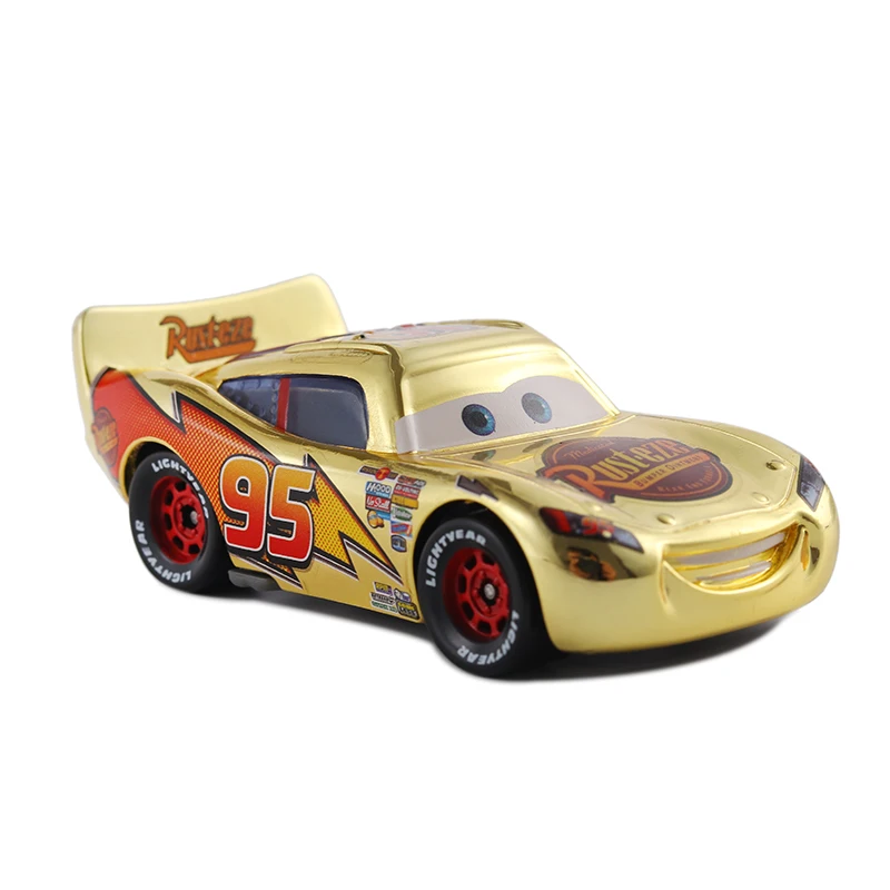 Тачки 3 disney «Тачки» металлической отделкой Золотой хром McQueen металл литья под давлением игрушечный автомобиль 1:55 на день рождения подарок
