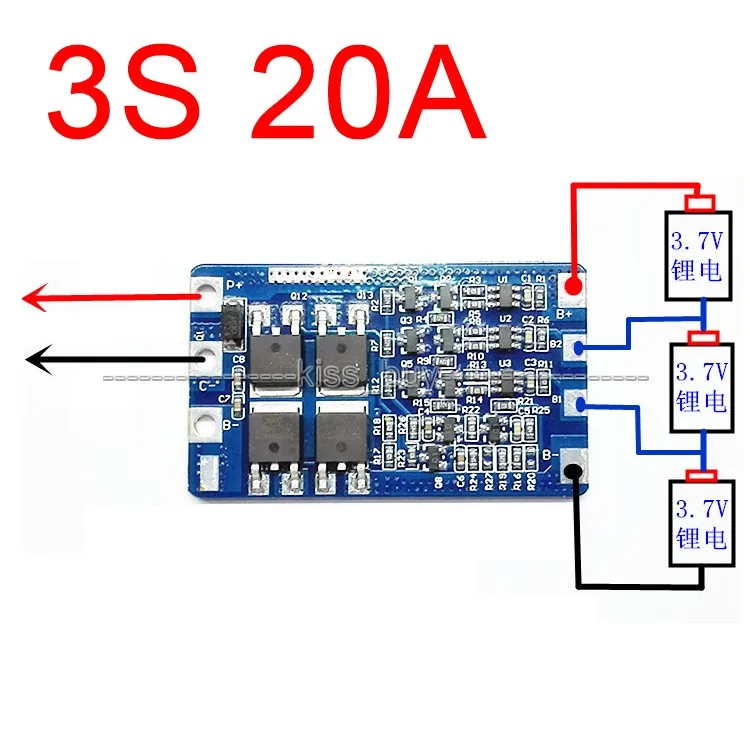 3S 20A литий ионная батарея 18650 BMS Защита печатной платы 11 1 v 12 6 ячейка|protection board|18650