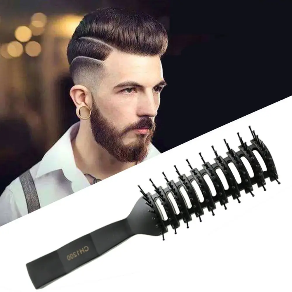 1pc Professional Salon Curl Hair Combs Black PP Plastic Hairs Brush