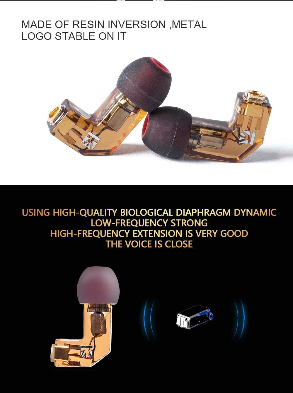 AK KBEAR F1 Balanced Armature in Ear Earphone Bass DJ Running Sport Technology HIFI Headset with 3.5mm MMCX Earbud KEEAR Opal