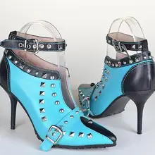 Rousmery/Модная шпилька с пряжками; женские ботильоны с глубоким v-образным вырезом; женские ботинки на высоком каблуке с пряжками; Весенняя популярная модельная обувь; ботинок на шпильке