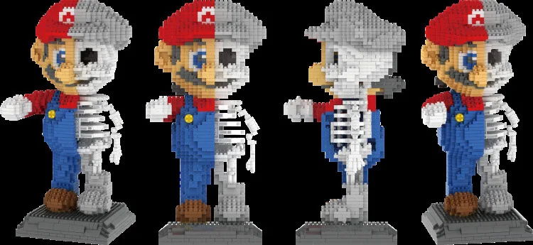LOZ 7807 Japanese Anime Skeleton Series Super Mario Creator Magic Diamond Blocks 1686Pcs Building Blocks Toys Gift For Children