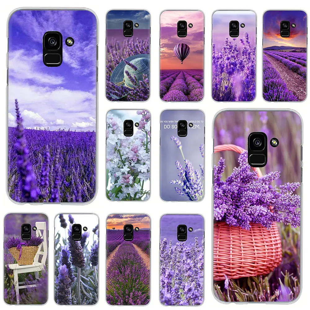 

Simple lavender Purple flowers Hard phone cover case for Samsung Galaxy A3 5 2017 A6 7 8 9 2018 A10S 20S 30S 40S 50S 60 70