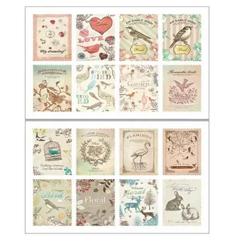 

2Sheets Paper Stamp Sticker Memo Stickers Decoration Decal Diy Diary Album Scrapbooking Envelope Seal Stationery toy for kids