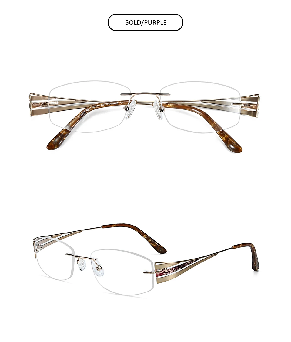Titanium Rimless Glasses Frames Women 2019 Ultralight Eyeglasses Myopia Computer Optical Glasses Frames Eyewear (7)