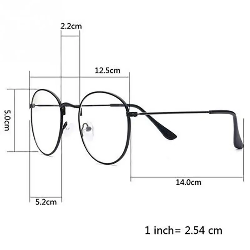 Винтажные круглые очки с прозрачными линзами, оправа в стиле ретро, плоская оптическая оправа для близорукости, простая Классическая Металлическая оправа, очки для глаз