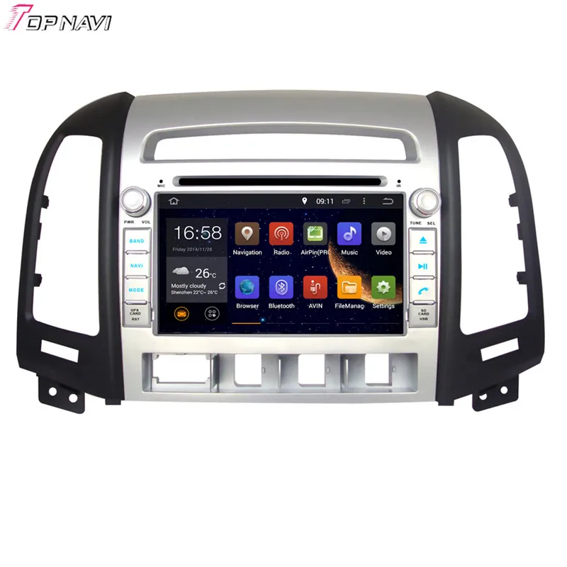 TOPNAVI 7'' Quad Core Android 6.0 Car GPS Navigation for HYUNDAI SANTA FE 2006 2007 2008 2009 2010 2011 2012 Car DVD Multimedia TOPNAVI 7'' Quad Core Android 6.0 Car GPS Navigation for HYUNDAI SANTA FE 2006 2007 2008 2009 2010 2011 2012 Car DVD Multimedia