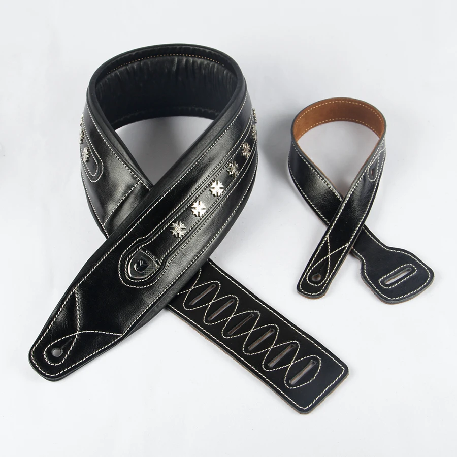 Ремень для гитары YUEKO из яловой кожи высококачественный мягкий широкий толстый ремешок акустической