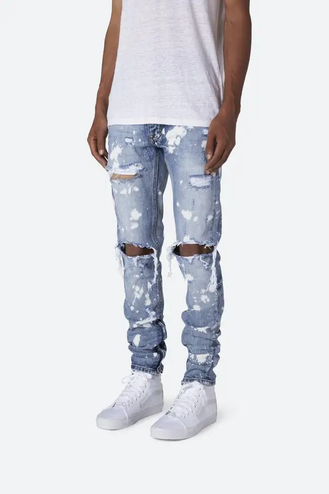Мужские джинсы из джинсовой ткани Pantalones vaqueeros De Hombre, новые европейские Дизайнерские мужские джинсы с дырками