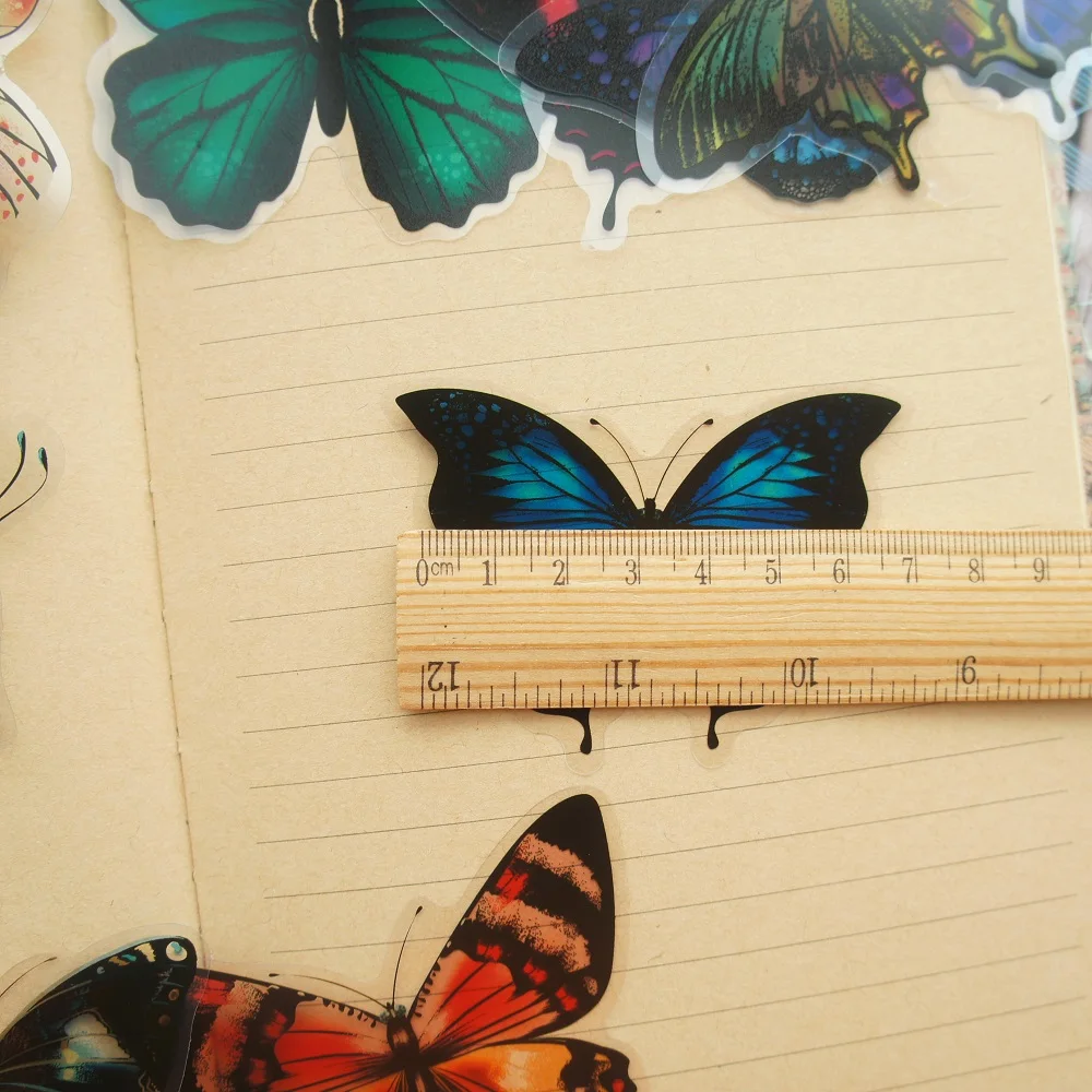 28pcs Tropical Rainforest Butterfly Jungle Style PVC Sticker Scrapbooking DIY Gift Packing Label Decoration Tag