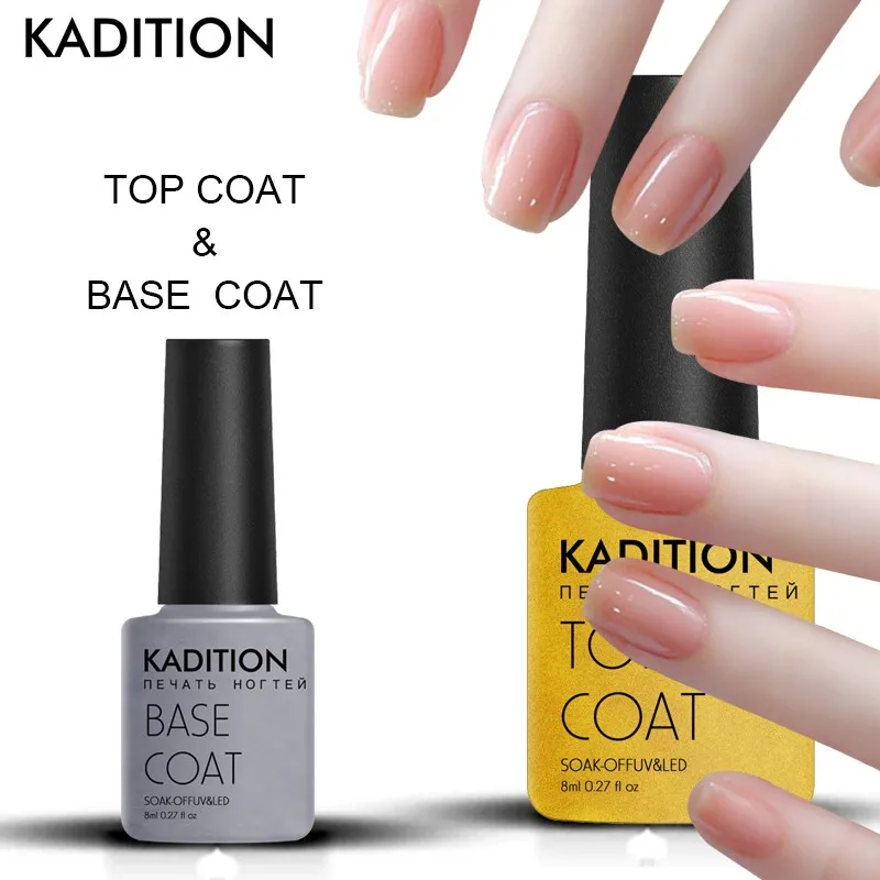 KADITION дизайн Топ Base Coat очистки Lak гель лак для ногтей Nail Art 8 мл Soak Off светодио дный УФ