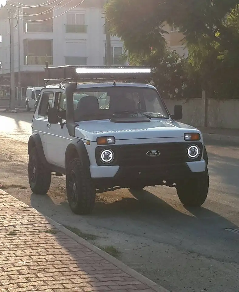 2 шт. " светодиодный H4 Фары с Ангелом Глаз лампы 7 дюймов. Фара для JEEP Wrangler Lada 4x4 urban Niva Land Rover 90/110 Defender