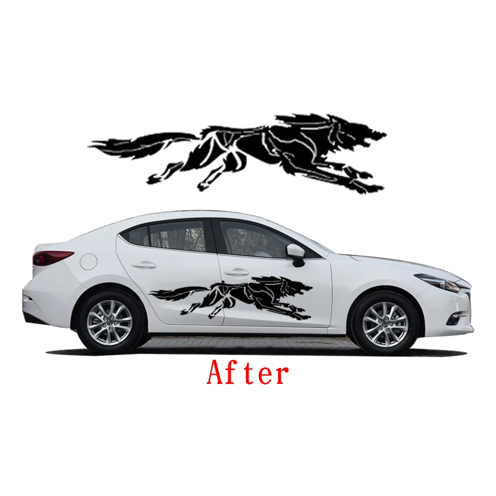 Креативный стикер для кузова автомобиля Mazda3 Howling Wolf водостойкие ПВХ большие