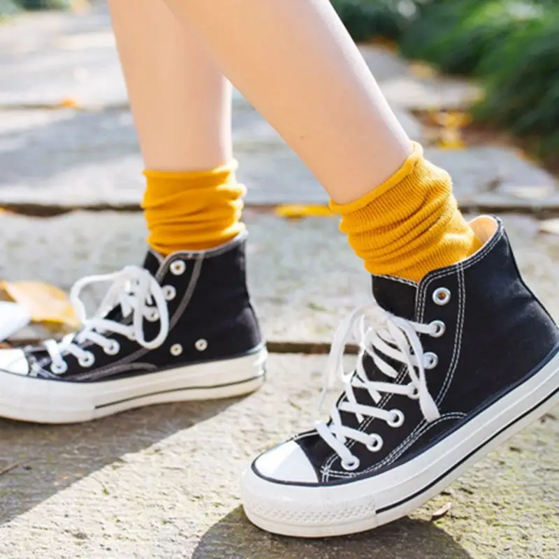 Japanese High School Girls Loose Solid Colors Knitting Cotton Long sexy funny Socks Women harajuku skarpetki calcetines meias