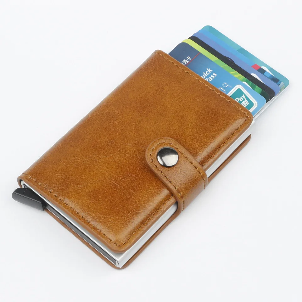 Новинка RFID визитница мужские кошельки сумка для денег Мужской винтажный 6 цветов короткий кошелек маленький кожаный бумажник мини кошельки тонкий