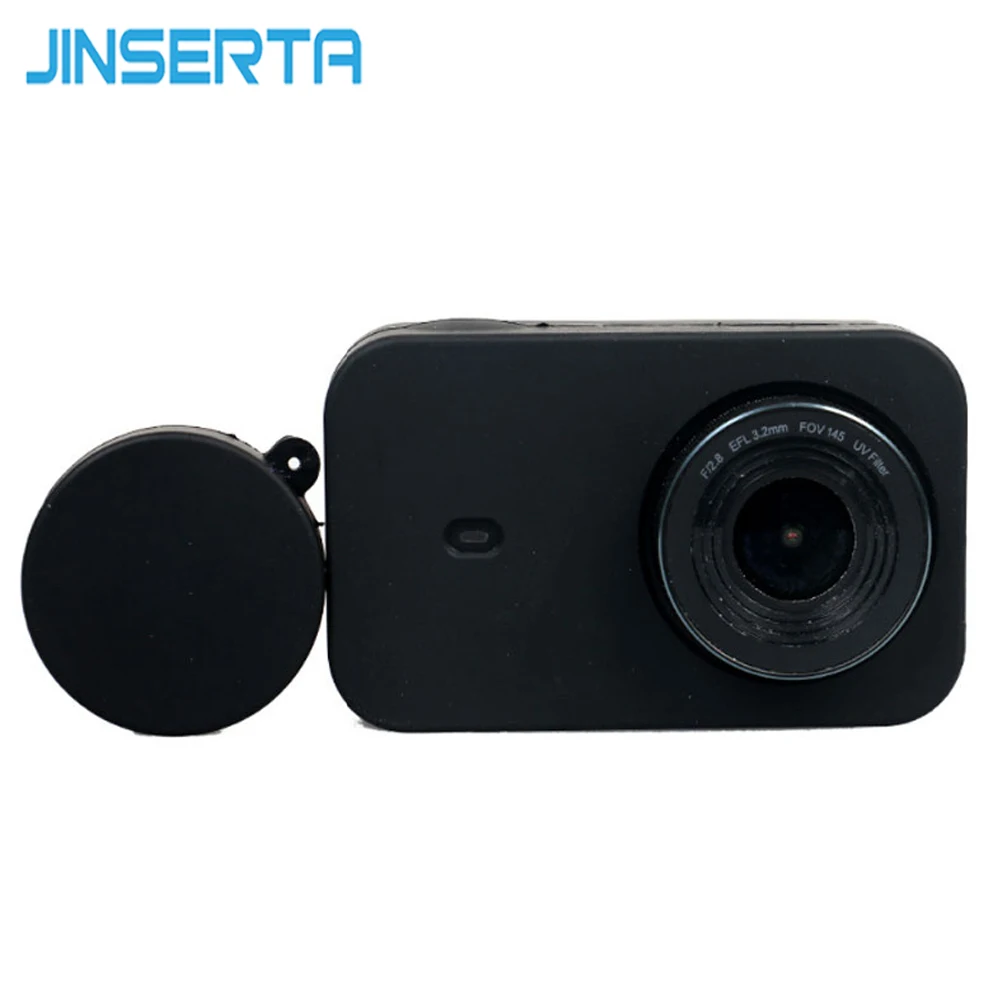 

JINSERTA Silicone Protective Housing Case For Xiaomi Mijia 4K Mini Action Camera+Lens Cap Cover Protector