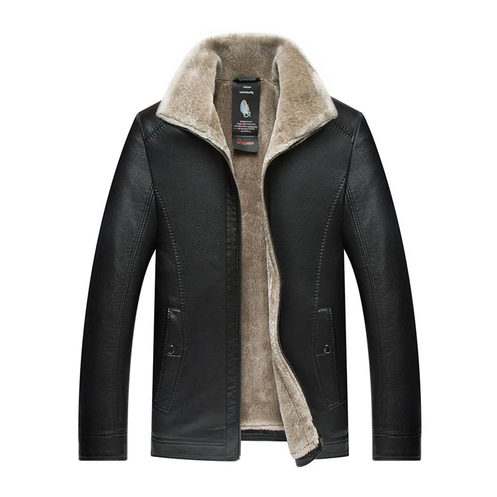 Faux Leather Jacket Men Coats Brand High Quality PU Outerwear Men