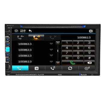 

Car DVD Player Stereo Bluetooth Auto Radio Double Din Car-DVD In-dash Stereo Video with Mic Touch Screen Player