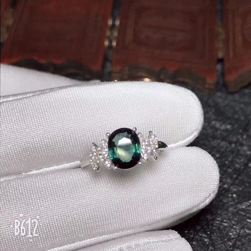 

Uloveido 20% Off Natural green tourmaline ring, 925 silver Wedding Ring Jewelry, 7*9mm Gemstone with Certificate FJ243