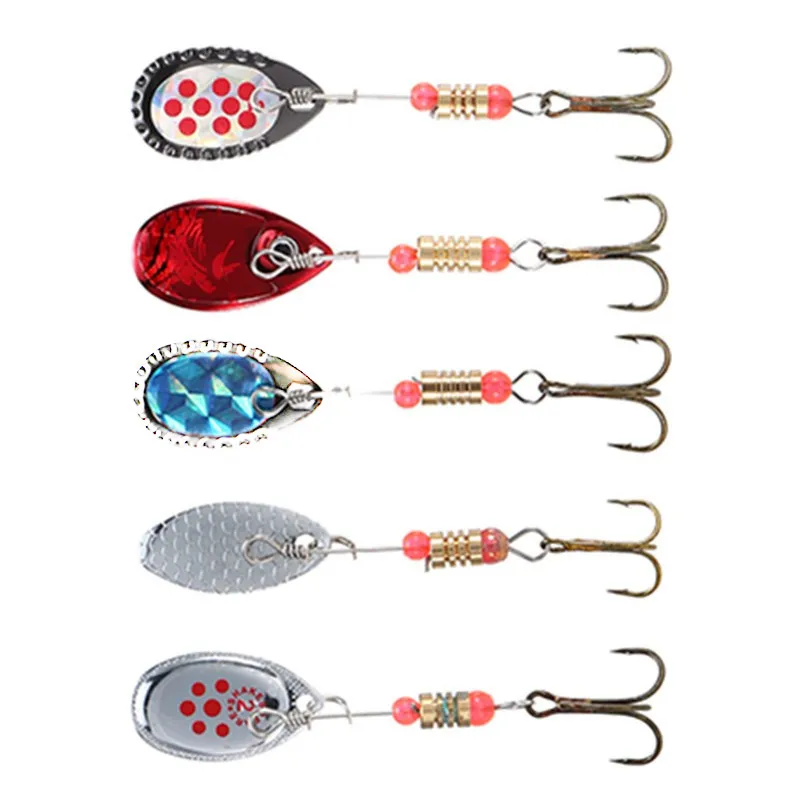 1Pcs Spinner Bait Rotating 2.3g-7.2g Spoon Fishing Lure Metal sequins Bass Hard Bait With Treble Hooks fishing tackle pesca