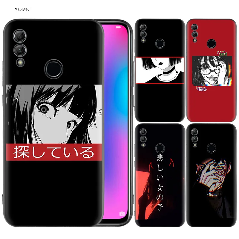 

Silicone Cover Case for Huawei Honor 10 20 9 Lite 8X 8C 8A 9X Pro Y6 Y7 Y9 2018 Prime 2019 Anime Cartoon Aesthetic