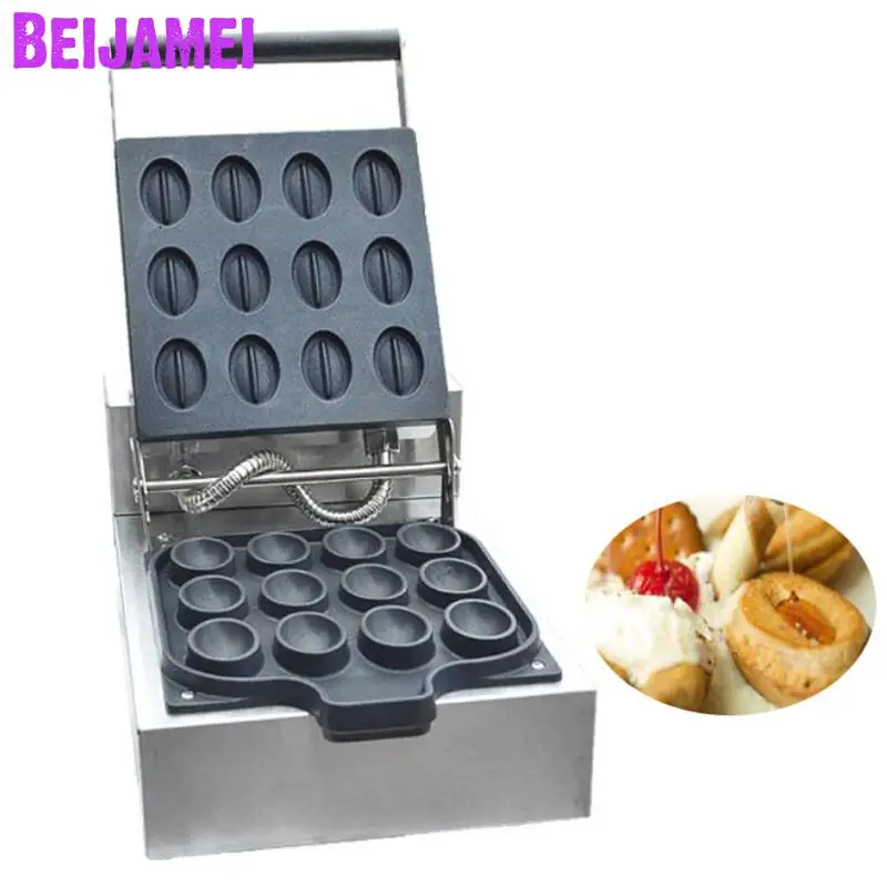 

BEIJAMEI free shipping commercial mini Coffee bean waffle maker 110v 220v electric waffle maker with timer