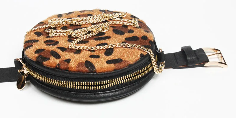 Женская сумка на пояс с цепочкой и леопардовым принтом, сумка из искусственной кожи, роскошная поясная сумка на плечо, женский ремень для денег, Женская поясная сумка